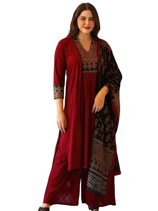 ANNI Designer Women's Rayon Viscose Straight Printed Kurta with Pant & Dupatta - Image 5