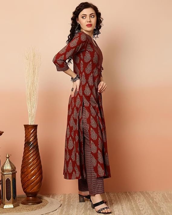 KLOSIA Women Viscose Printed Kurta Pant Dupatta Set - Image 4