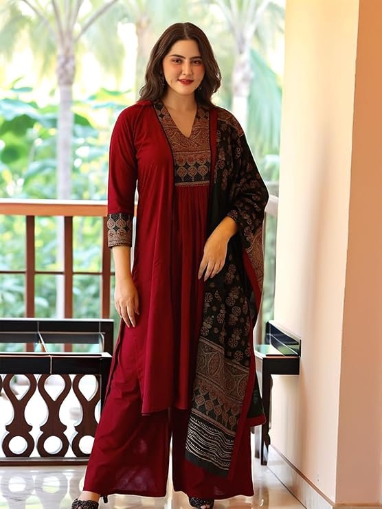 ANNI Designer Women's Rayon Viscose Straight Printed Kurta with Pant & Dupatta - Image 4