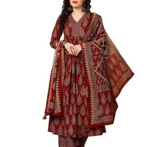 KLOSIA Women Viscose Printed Kurta Pant Dupatta Set