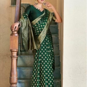 SIRIL Women's Kanjivaram Soft Silk Saree Pure Silk with Unstitched Blouse Piece