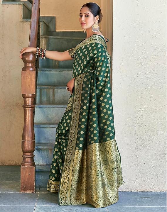 SIRIL Women's Kanjivaram Soft Silk Saree Pure Silk with Unstitched Blouse Piece - Image 2