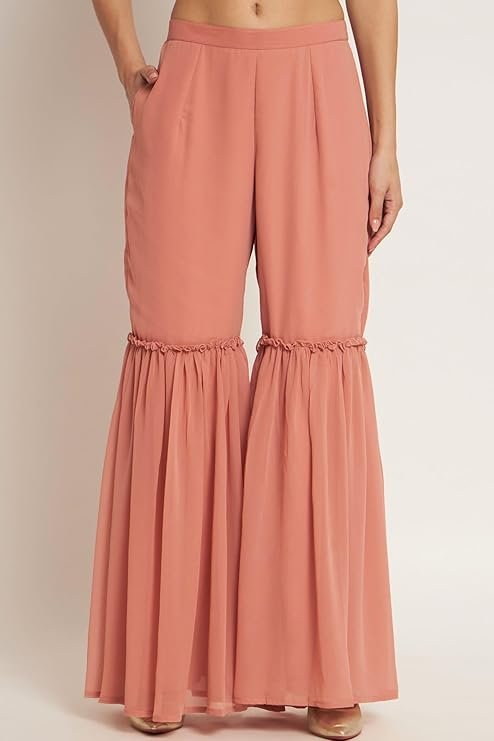 Georgette Straight Kurta Sharara Set with Dupatta - Image 3