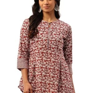 Inner Yoke Short Kurti for Women - Button Detail