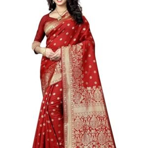 Women's Kanjivaram Silk Sari Pure Banarasi Soft Silk Sarees With Blouse Piece For Wedding