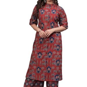 Women A-Line Kurta Set with Palazzo Pants