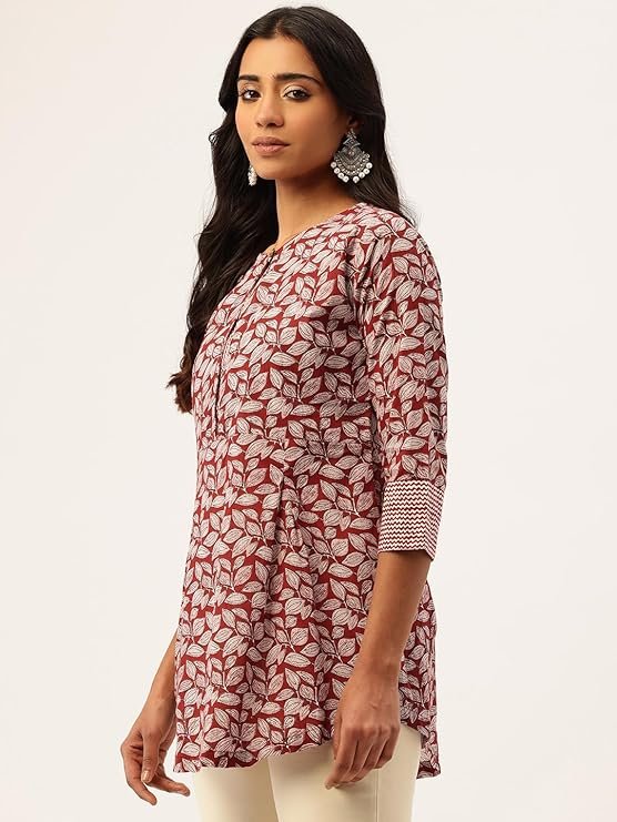 Inner Yoke Short Kurti for Women - Button Detail - Image 4