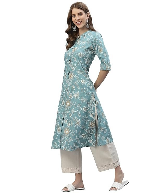 Stylum Women's Floral Print Rayon A-Line Kurta - Image 3