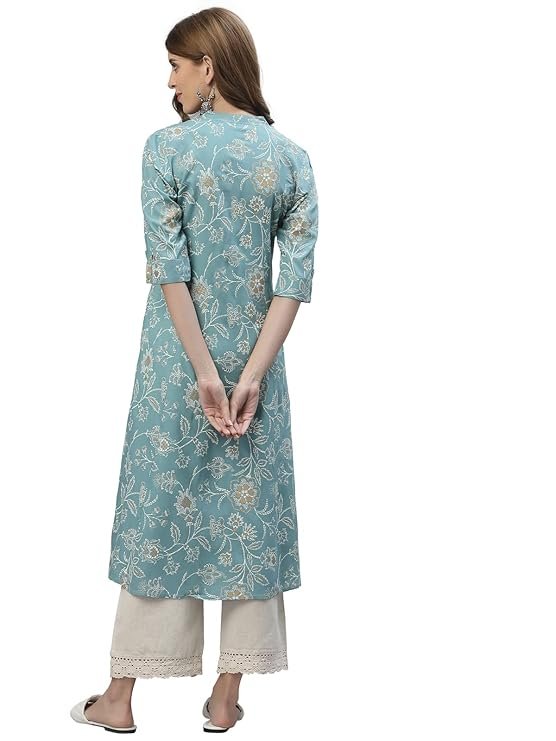 Stylum Women's Floral Print Rayon A-Line Kurta - Image 5