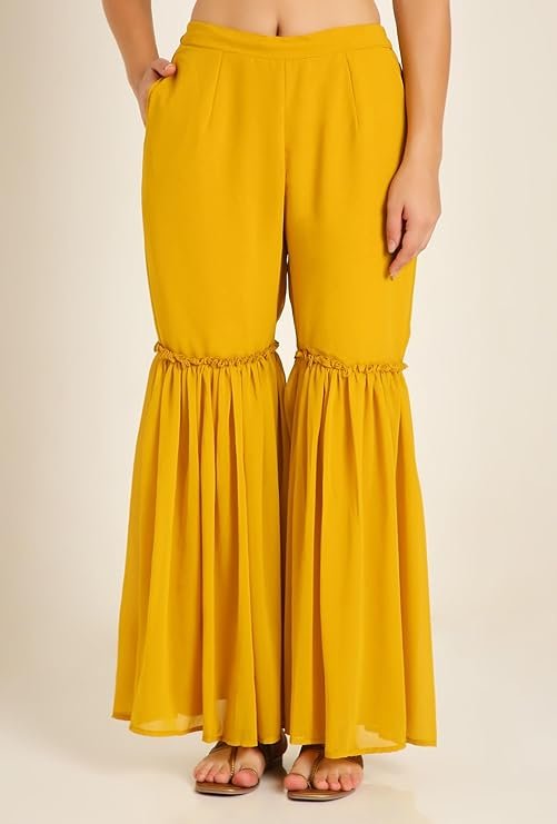 Women's Georgette Straight Kurta Sharara Set with Dupatta - Image 3