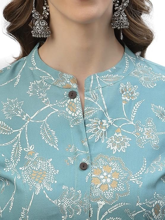 Stylum Women's Floral Print Rayon A-Line Kurta - Image 6