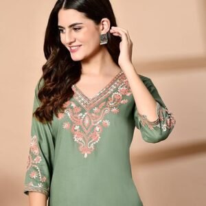 Embroidered Kashmiri Tunic Top, Short Kurti for Women