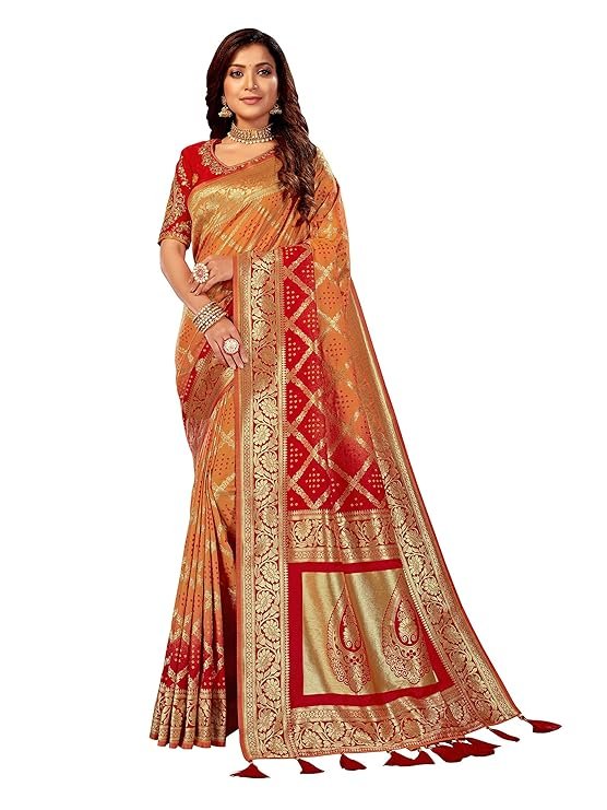 Banarasi Silk Traditional saree with Unstitch Heavy Blouse Piece