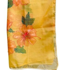 Pure Hand-Painted Floral Organza Dupatta for Women with Embellished Border