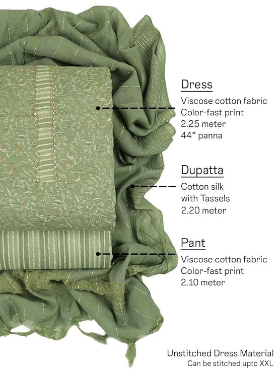 Women's Cotton Blend Unstitched Printed Salwar Suit Dress Material - Image 2