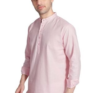 Men's Slim Fit Full Sleeves Cotton Short Kurta