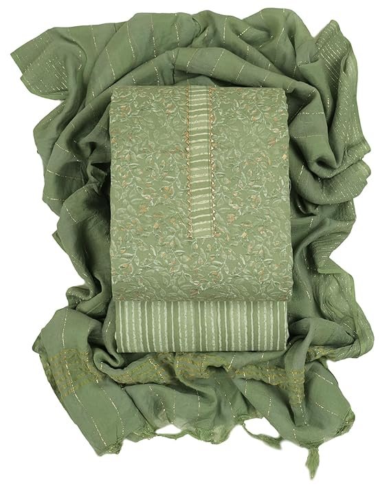 Women's Cotton Blend Unstitched Printed Salwar Suit Dress Material