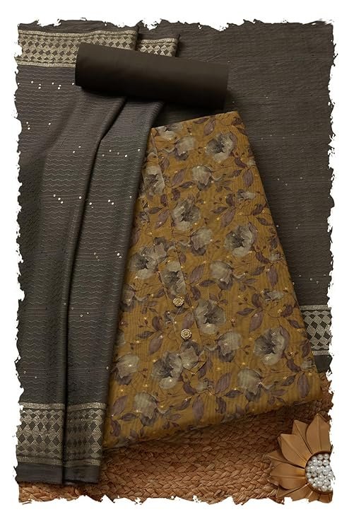 Chanderi Floral Print Unstitch Dress Material